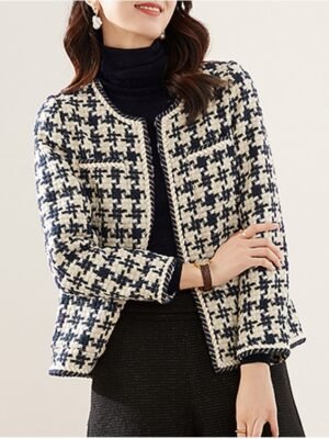 Houndstooth Small Fragrance Jacket Women Clothing