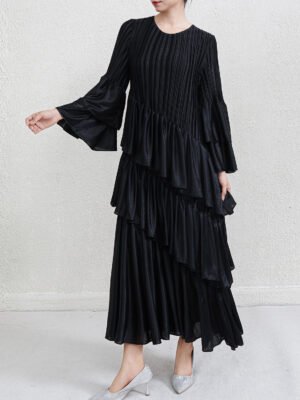 Autumn And Winter French Style Temperament Pleated Dress