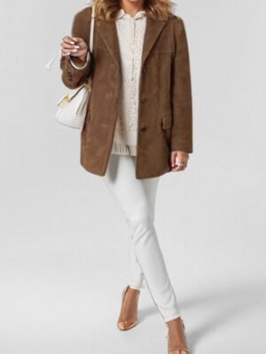 Women's Retro Brown Loose Long Sleeve Jacket