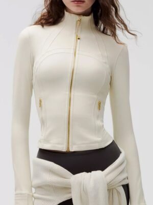 Spring And Summer Thin Double-sided Brushed Slim Fit Stretch Stand Collar Jacket