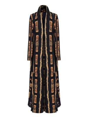 Travel Style Printed Pleated Robe Women's Clothing