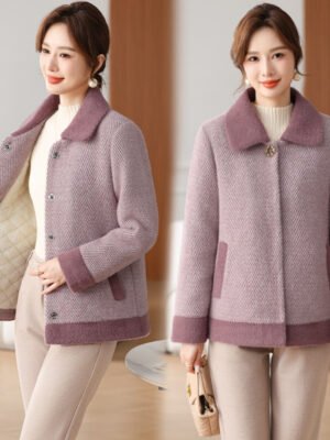 Mom Clothes Fleece Padded Coat Middle-aged And Elderly Women's Cotton-padded Jacket