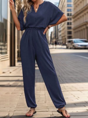 New European And American Summer Women's Casual Solid Color European And American Jumpsuit