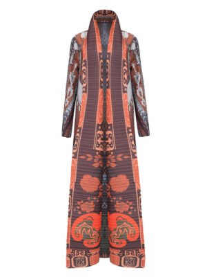 Plus Size Printed Cardigan Muslim Robe